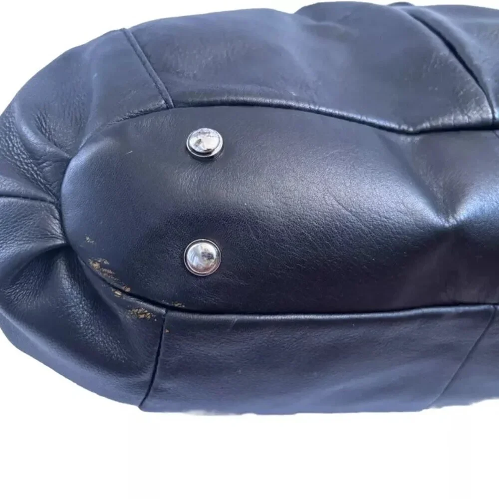 B Makowsky Handbag Satchel Genuine Leather Black Hobo Shoulder Bag Large
